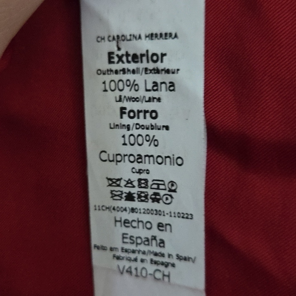 Carolina Herrera Navy 100% Wool Two Piece Suit Made in Spain Size 41 - Picture 13 of 15